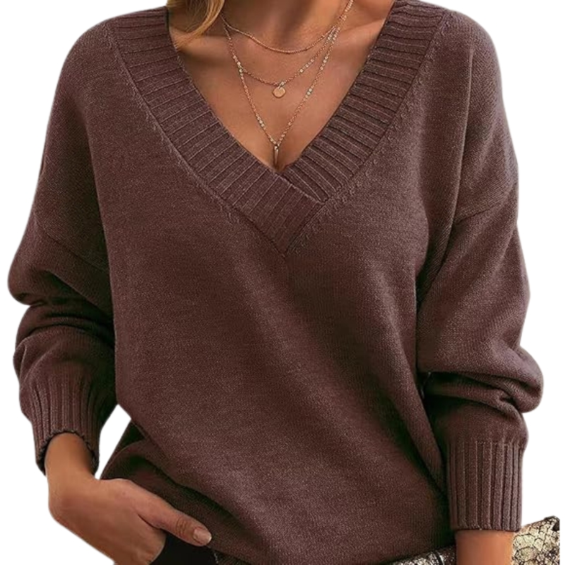 Geneviève - Pull chic à col en V