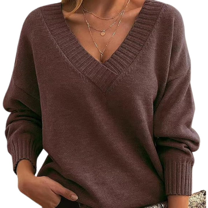 Geneviève - Pull chic à col en V