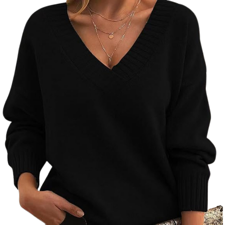 Geneviève - Pull chic à col en V