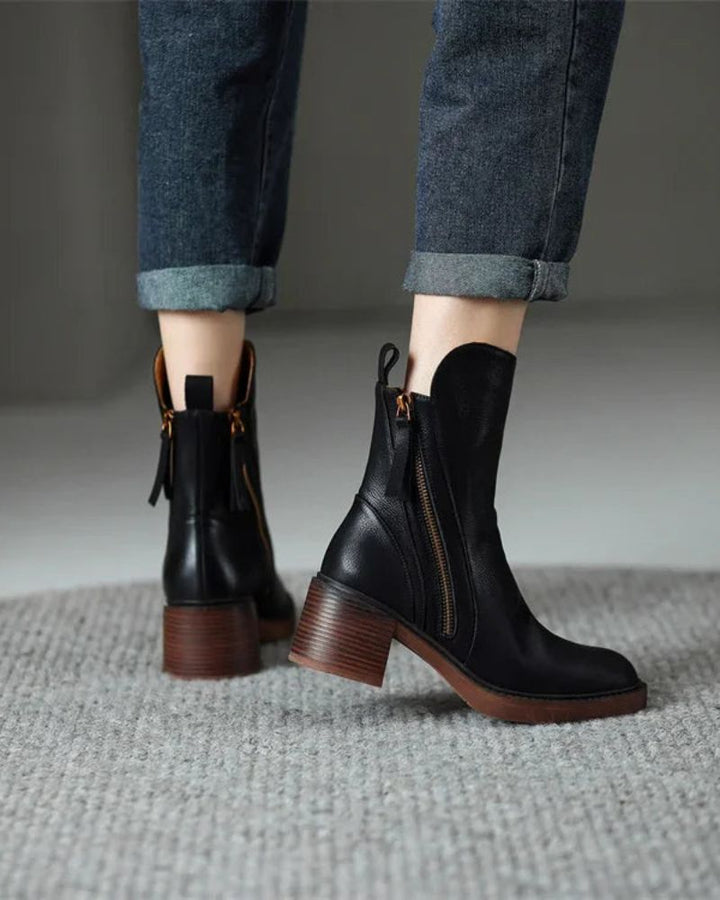 Faustine - Bottines en cuir intemporelles alliant élégance et confort