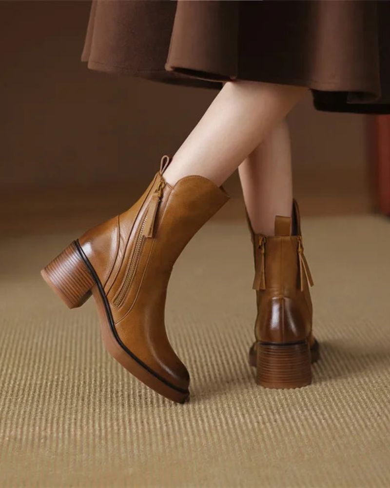 Faustine - Bottines en cuir intemporelles alliant élégance et confort