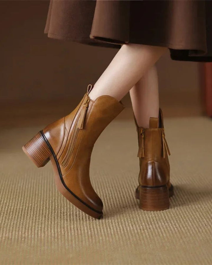Faustine - Bottines en cuir intemporelles alliant élégance et confort