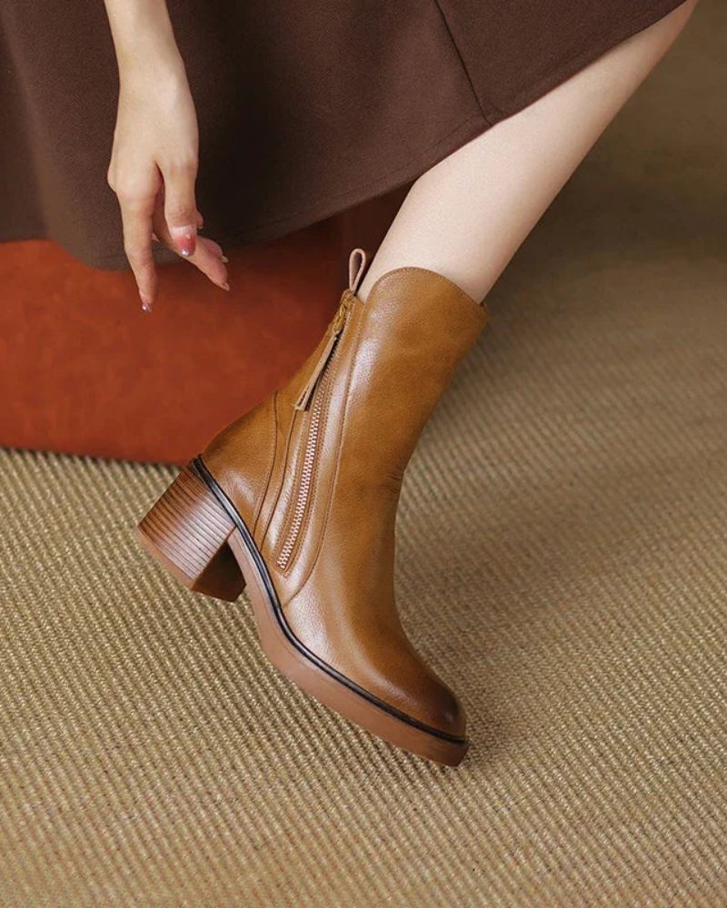 Faustine - Bottines en cuir intemporelles alliant élégance et confort