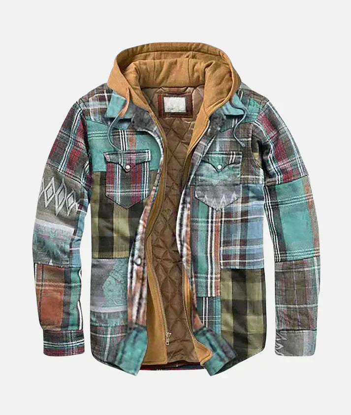 Mathis - Veste patchwork à motif carreaux