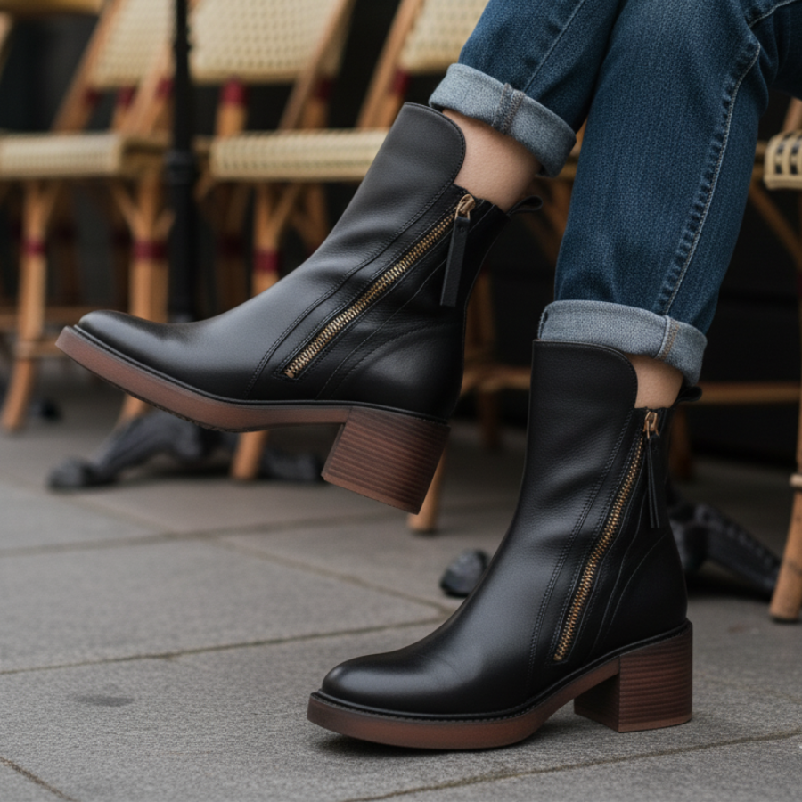 Faustine - Bottines en cuir intemporelles alliant élégance et confort