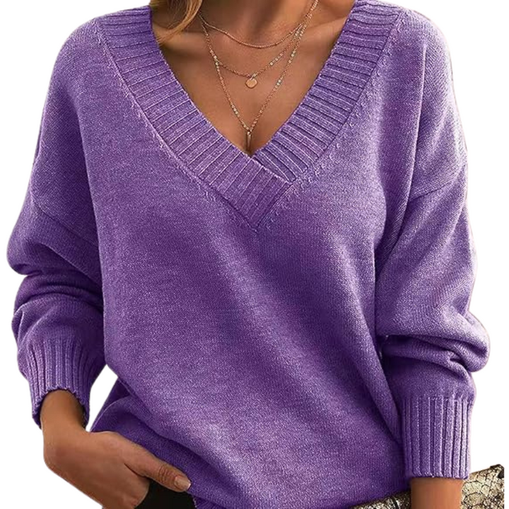 Geneviève - Pull chic à col en V