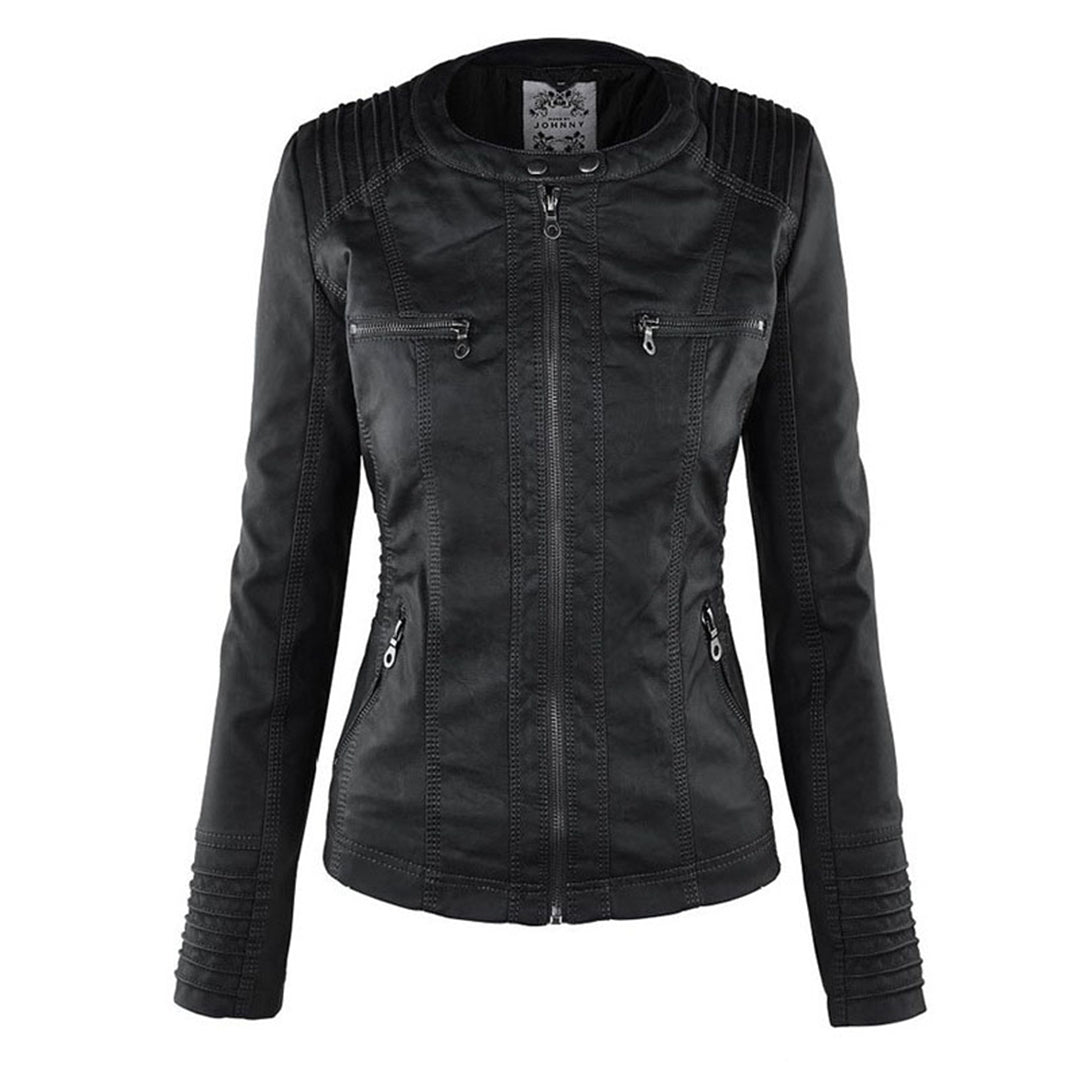 Luciá - Veste en cuir avec capuche