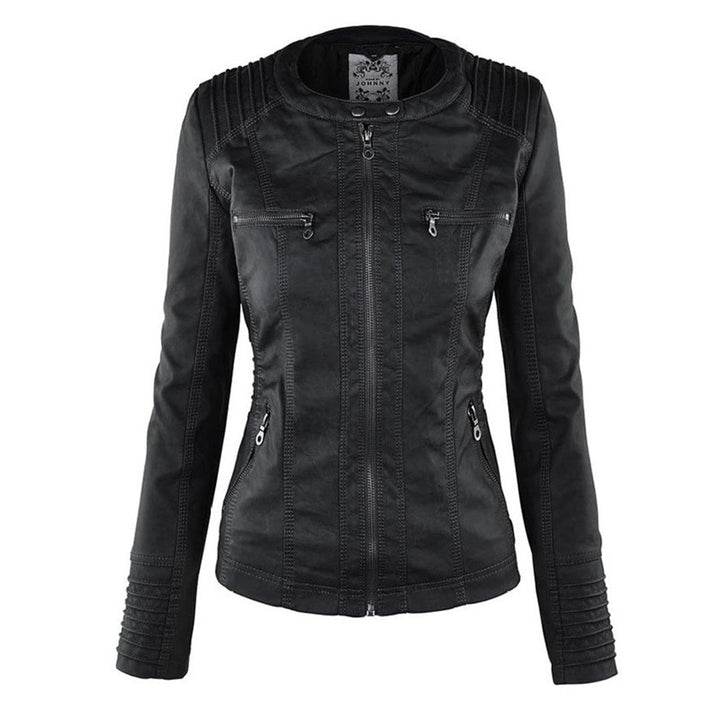 Luciá - Veste en cuir avec capuche