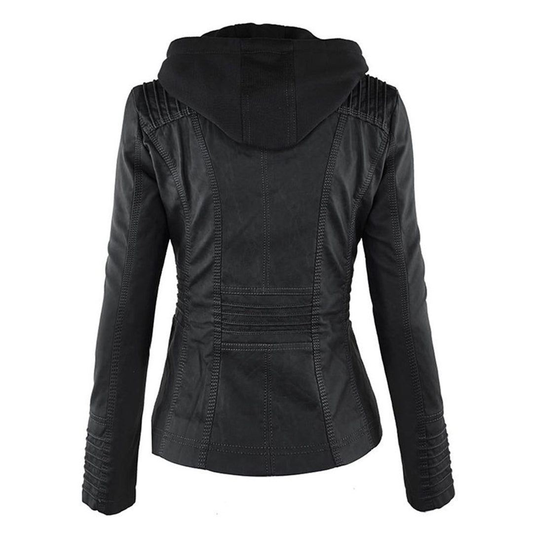 Luciá - Veste en cuir avec capuche