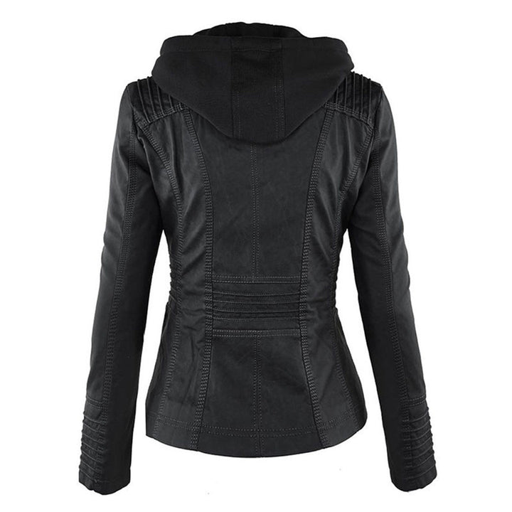 Luciá - Veste en cuir avec capuche