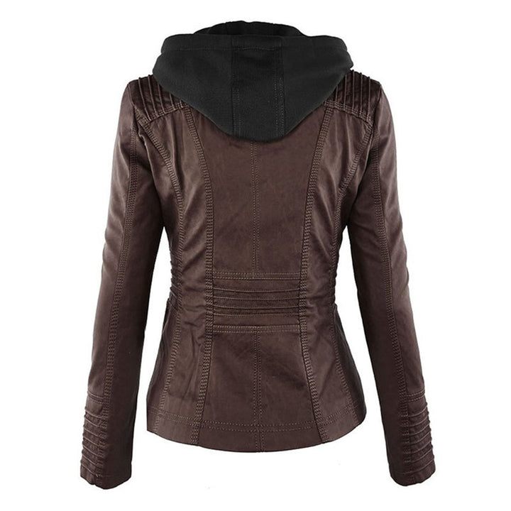 Luciá - Veste en cuir avec capuche