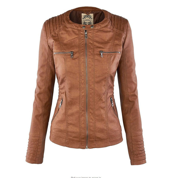 Luciá - Veste en cuir avec capuche