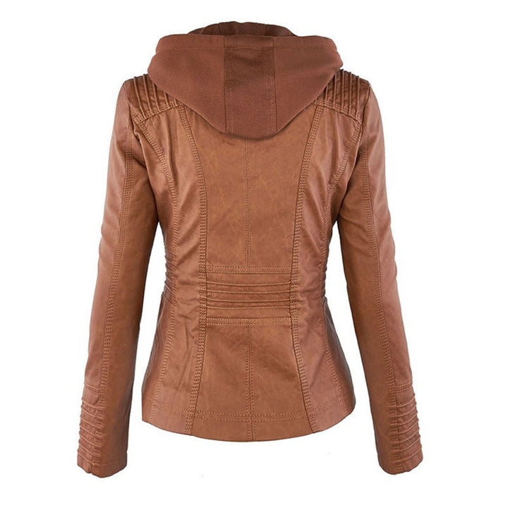Luciá - Veste en cuir avec capuche