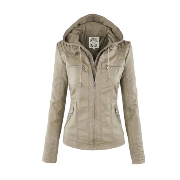 Luciá - Veste en cuir avec capuche