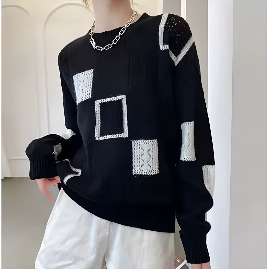 Sammy - Pull Élégant à Motifs Géométriques Ajourés