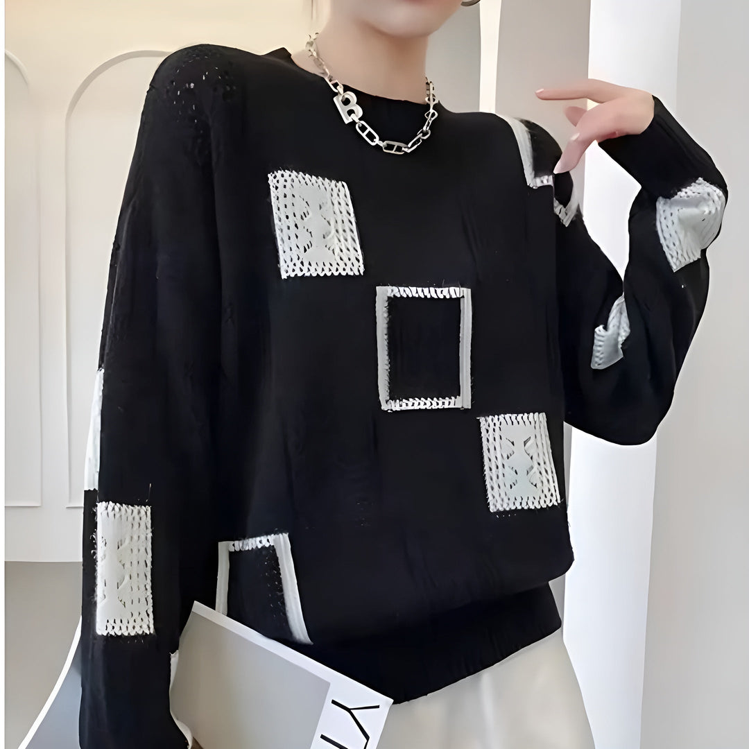 Sammy - Pull Élégant à Motifs Géométriques Ajourés