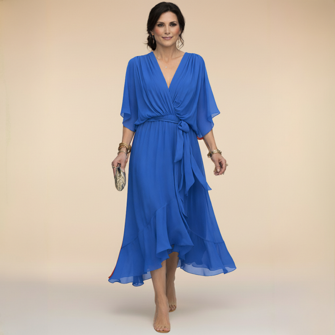 Sophie - Robe en chiffon à décolleté V