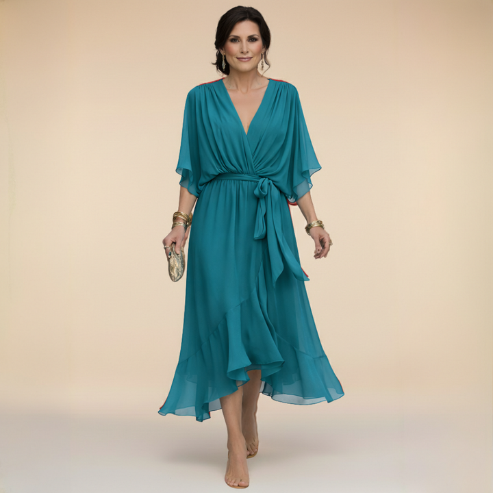 Sophie - Robe en chiffon à décolleté V