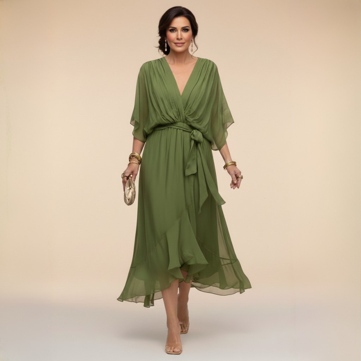 Sophie - Robe en chiffon à décolleté V