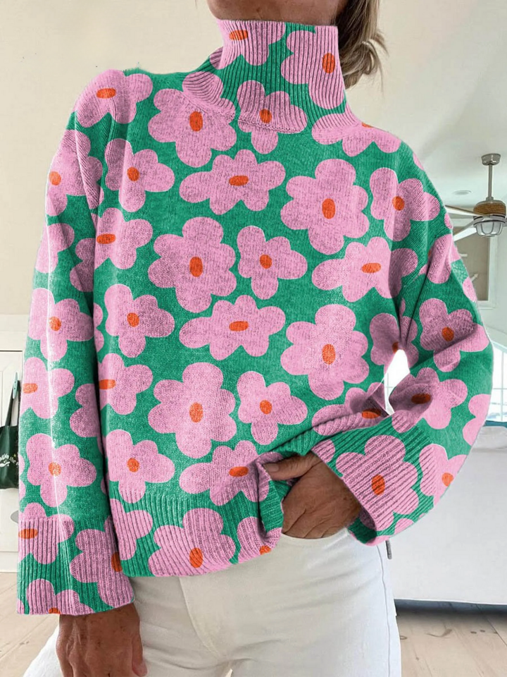 Leandra – Le Pull Col Roulé Artistique