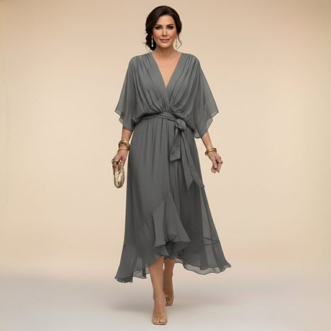 Sophie - Robe en chiffon à décolleté V