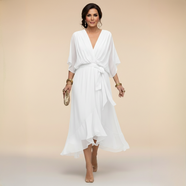 Sophie - Robe en chiffon à décolleté V