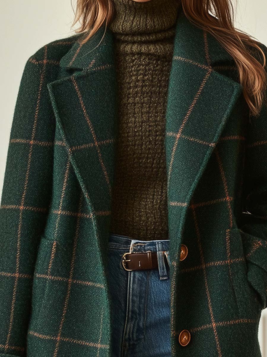 Dora - Manteau en Tweed Rétro Chic
