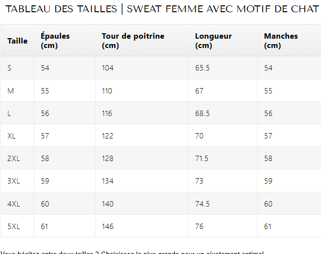 Luna - Sweat Femme avec Motif de Chat